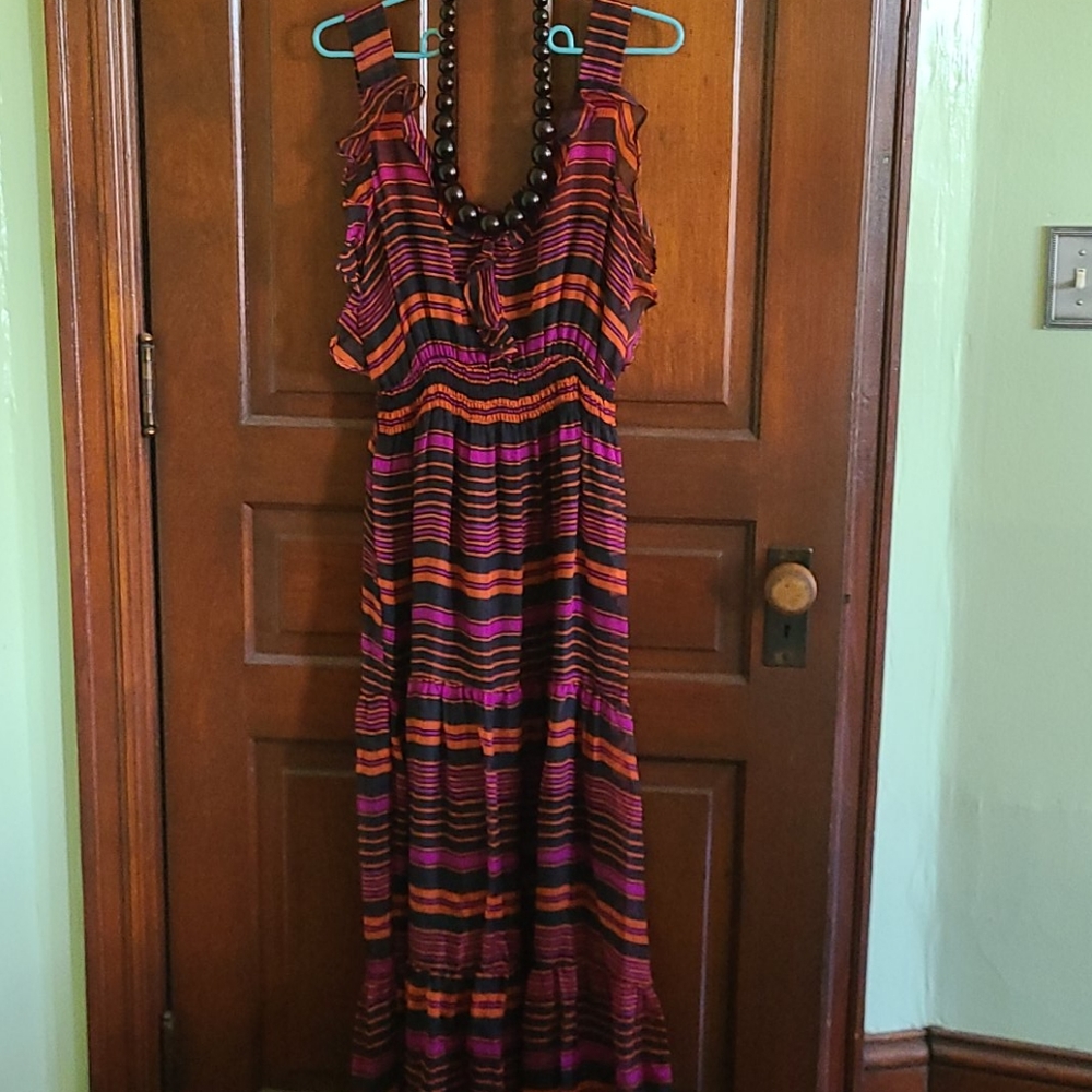Multicolored long party dress